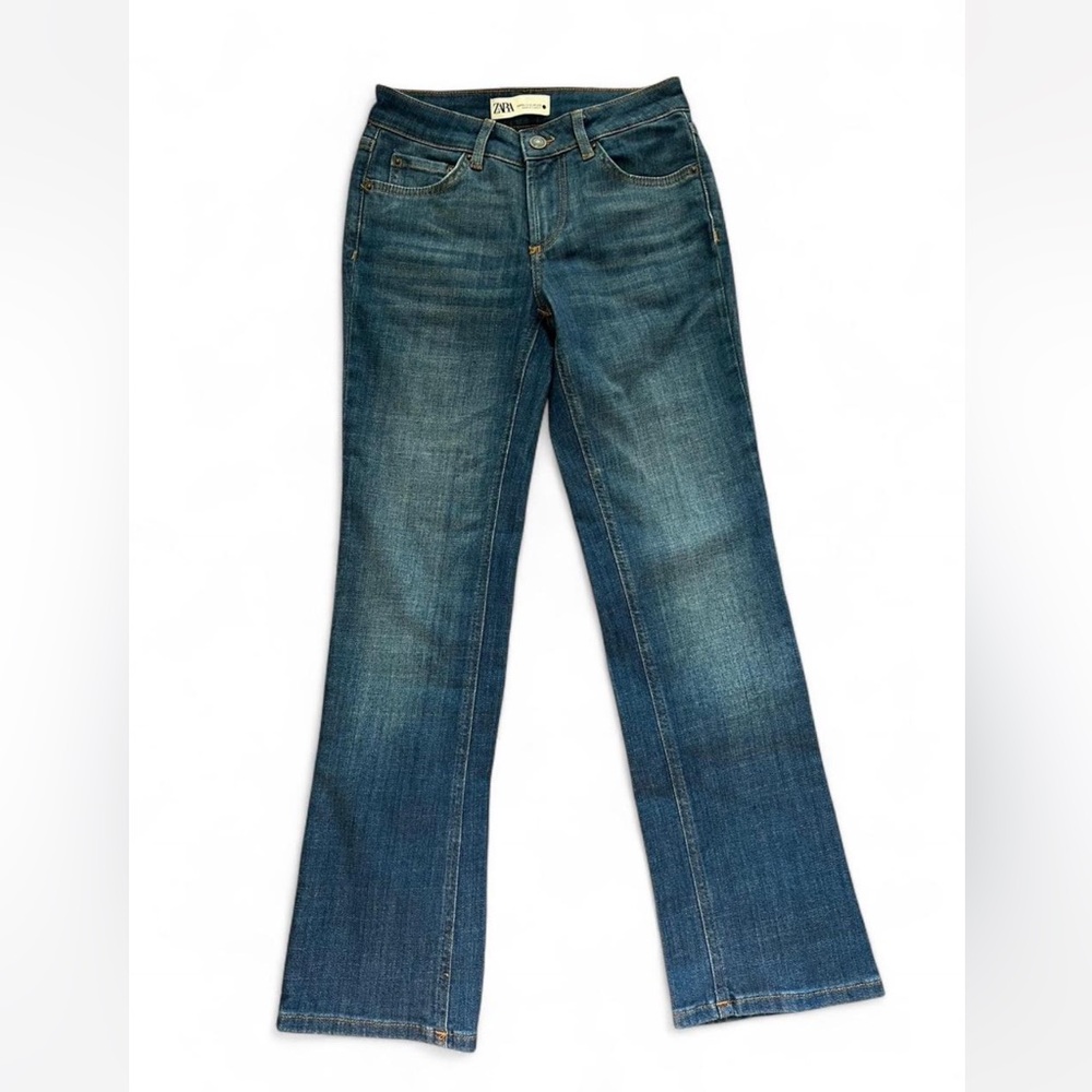 Zara Straight/Slight Flare Cut Jeans with Classic Fading